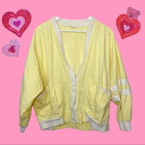 80s yellow varsity cardigan